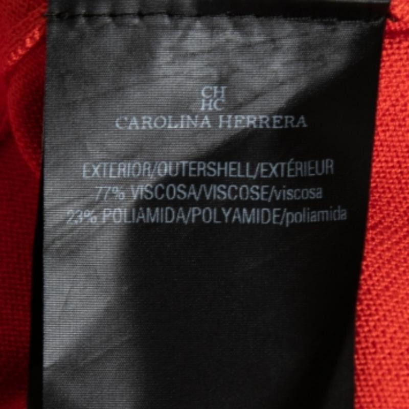 CH Carolina Herrera Orange gestrickte Strickjacke mit Knopfleiste XS (Rot) im Angebot