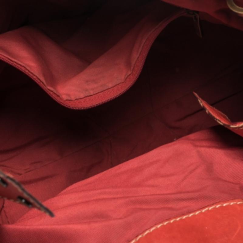 CH Carolina Herrera Tote con manico a catena in pelle arancione in vendita 1