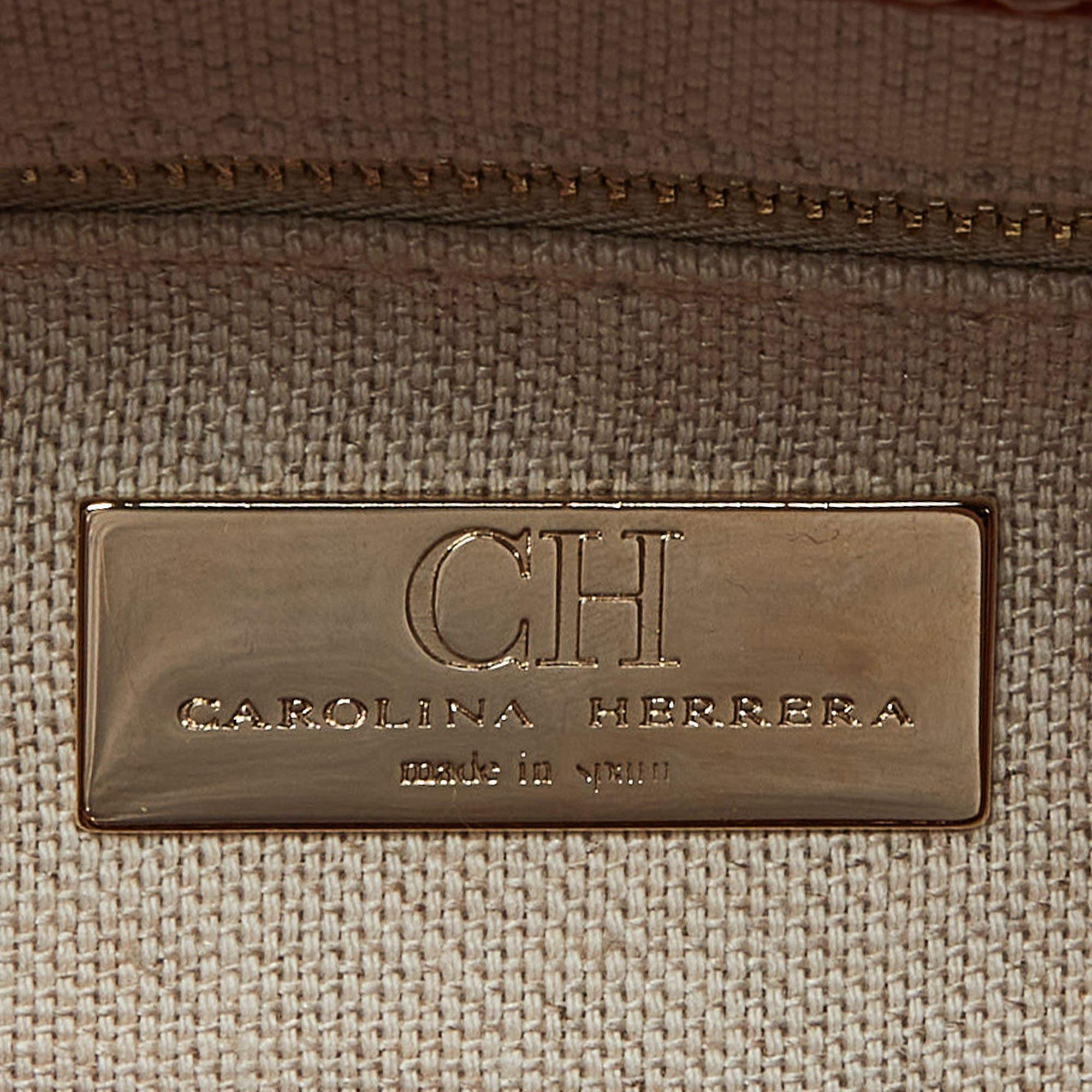 CH Carolina Herrera Orange Leather Matteo Tote 2