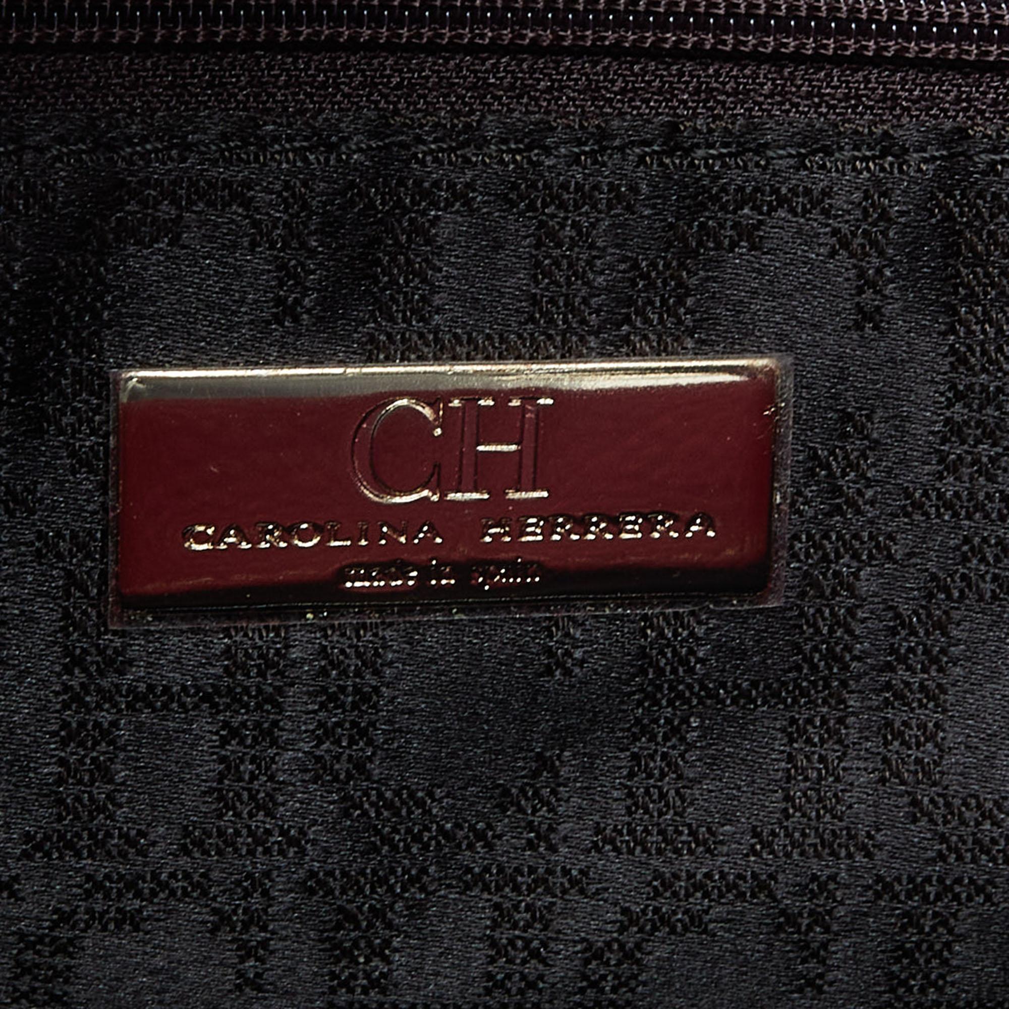 CH Carolina Herrera Pink Grained Leather Matteo Tote 5
