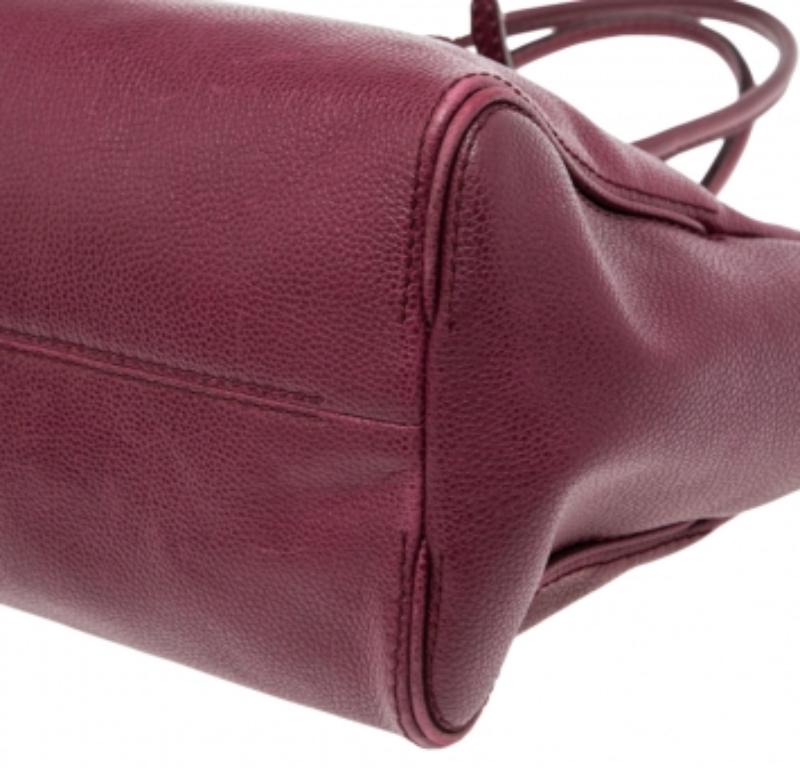 Women's CH Carolina Herrera Plum Leather Tempo Collection Adagio Tote