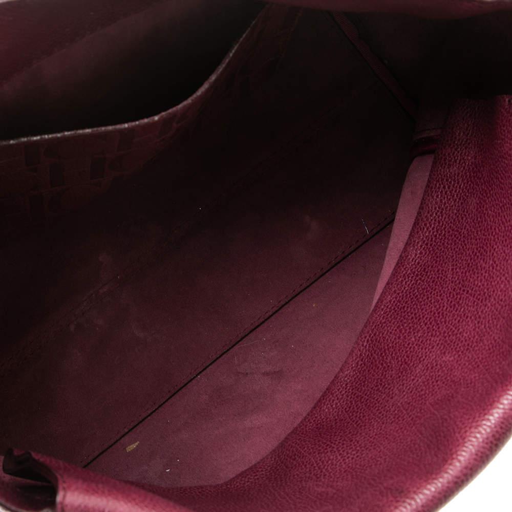 CH Carolina Herrera Plum Leather Tempo Collection Adagio Tote For Sale 1