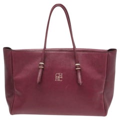 CH Carolina Herrera Bolso Adagio Colección Tempo de Piel Ciruela