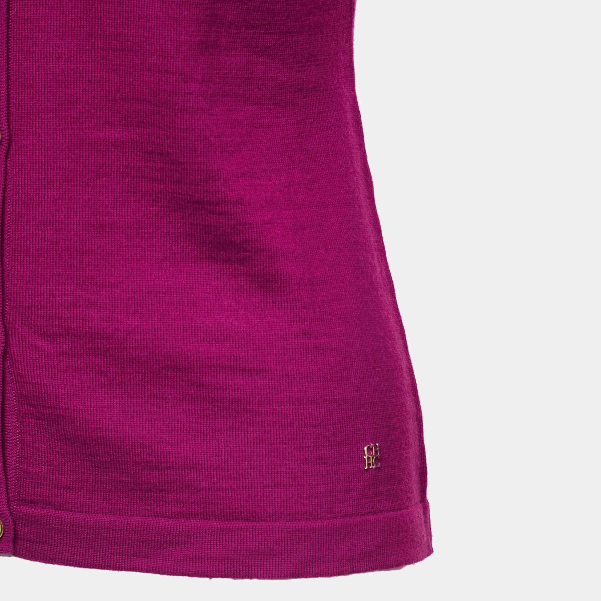 CH Carolina Herrera Chaqueta de punto morada abotonada XS en Bueno Estado en Dubai, Al Qouz 2