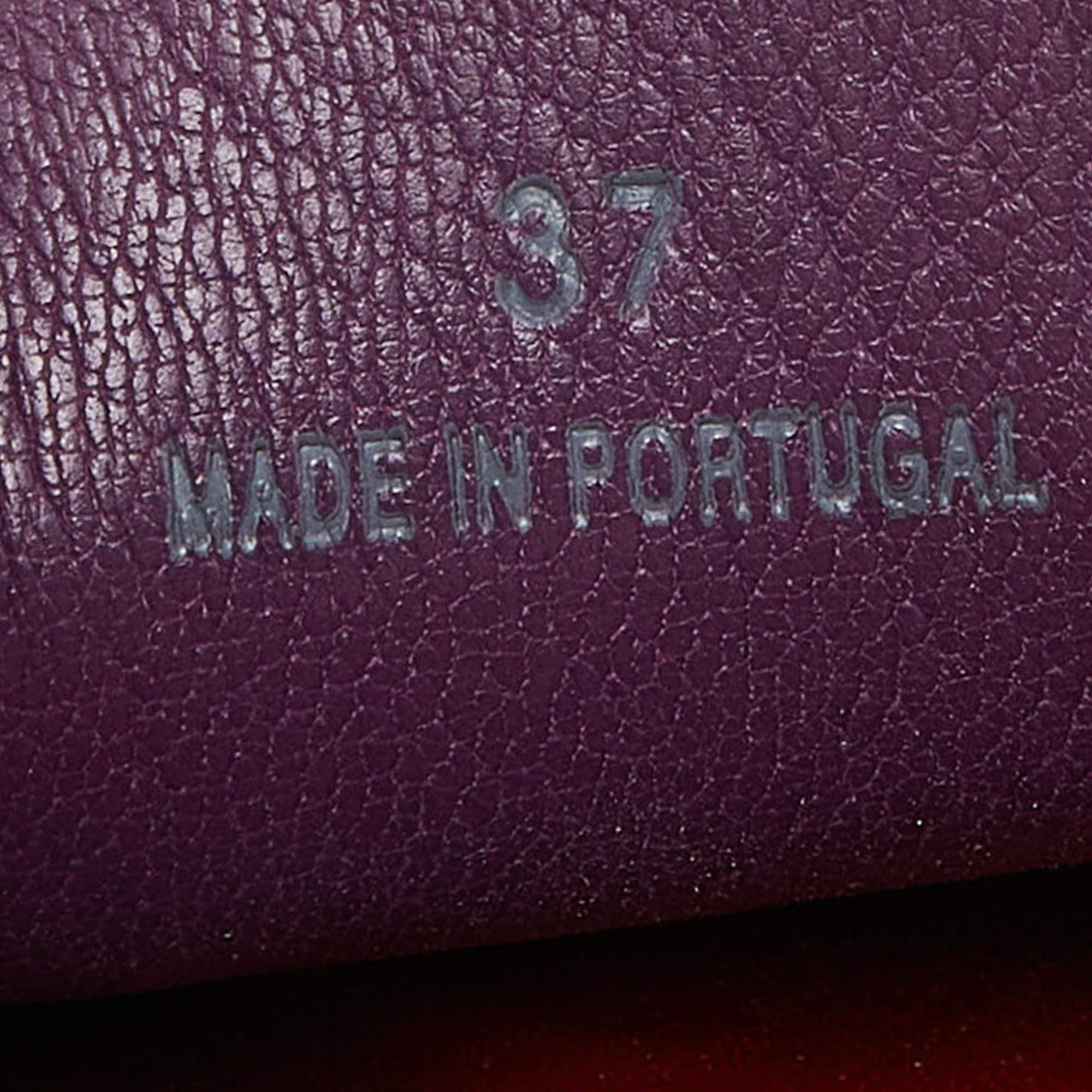 CH Carolina Herrera Mocasines de cuero morado con logotipo Talla 37 en venta 3