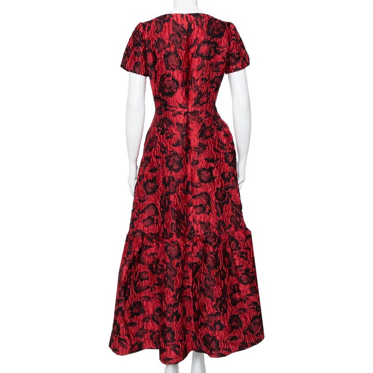 open lace back dress Morrigan Red Strapless Maxi Dress - US 4