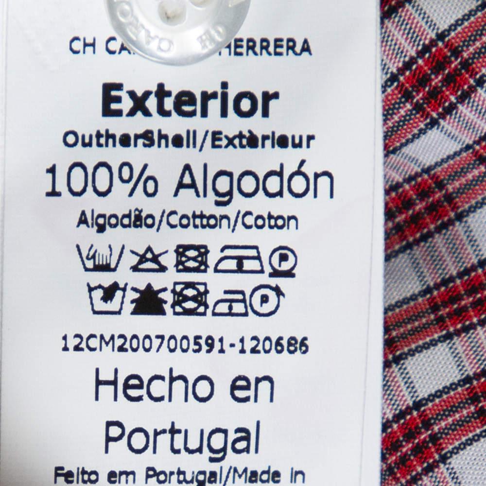 Chemise Carolina Herrera à carreaux rouges à manches longues S 1