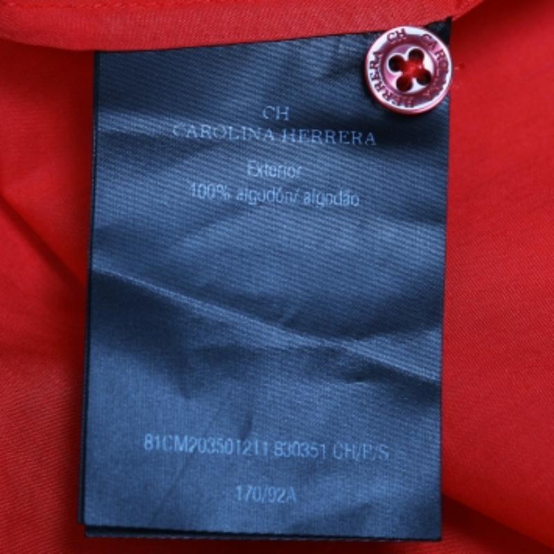 Rosso CH Carolina Herrera - Camicia oversize in cotone rosso S in vendita