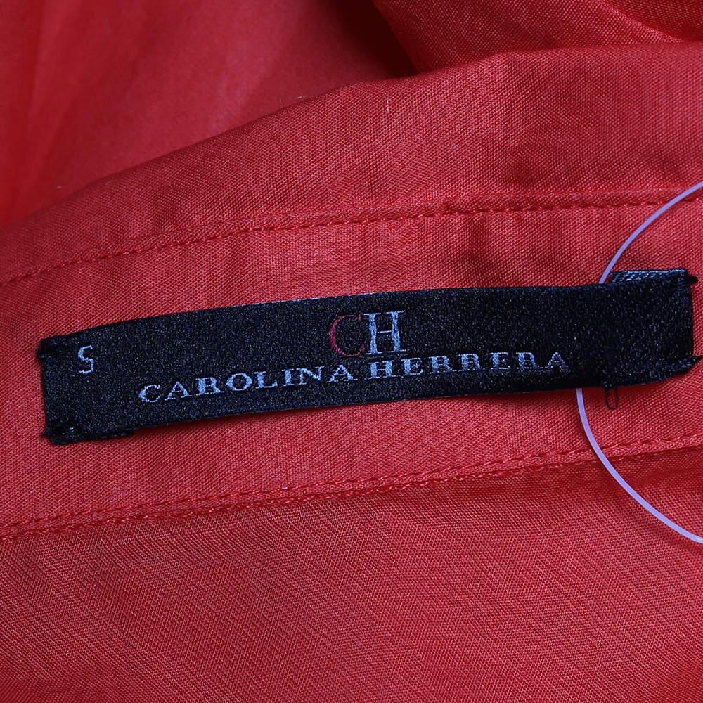 Ch Red CH Carolina Herrera Red Cotton Oversized Shirt S For Sale at 1stDibs