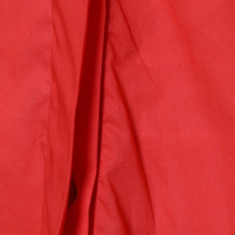 CH Carolina Herrera - Camicia oversize in cotone rosso S in vendita 1