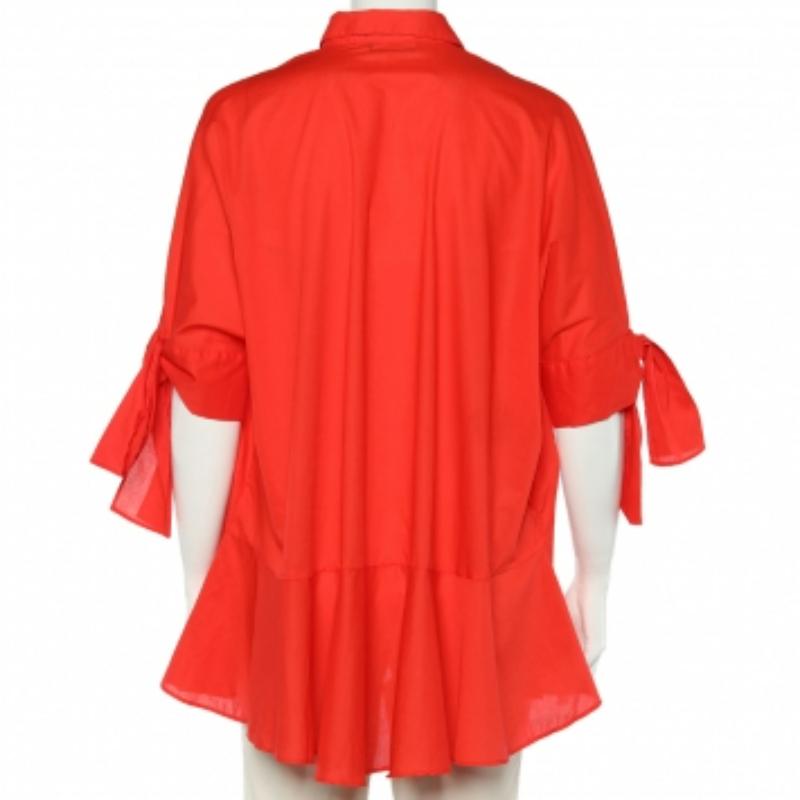 CH Carolina Herrera - Camicia oversize in cotone rosso S in vendita 2