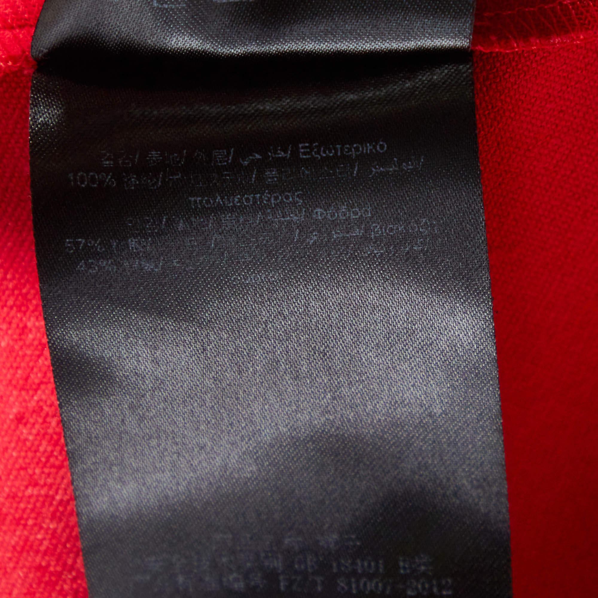 CH Carolina Herrera Red Crepe Wide Leg Trousers S 1