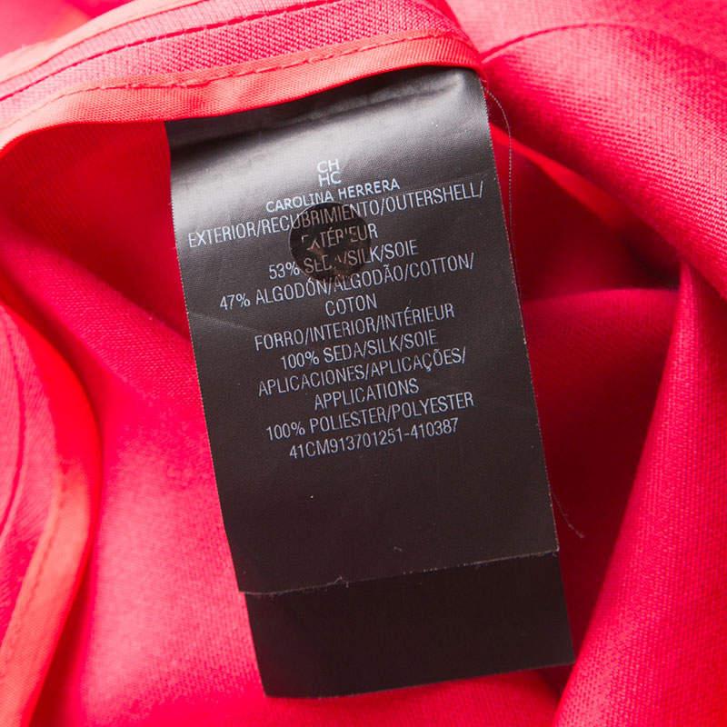 CH Carolina Herrera Red Lace and Organza Sleeveless Sheath Dress S For Sale 2