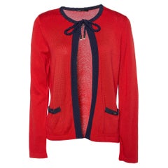 CH Carolina Herrera Chaqueta de punto de seda y algodón roja M
