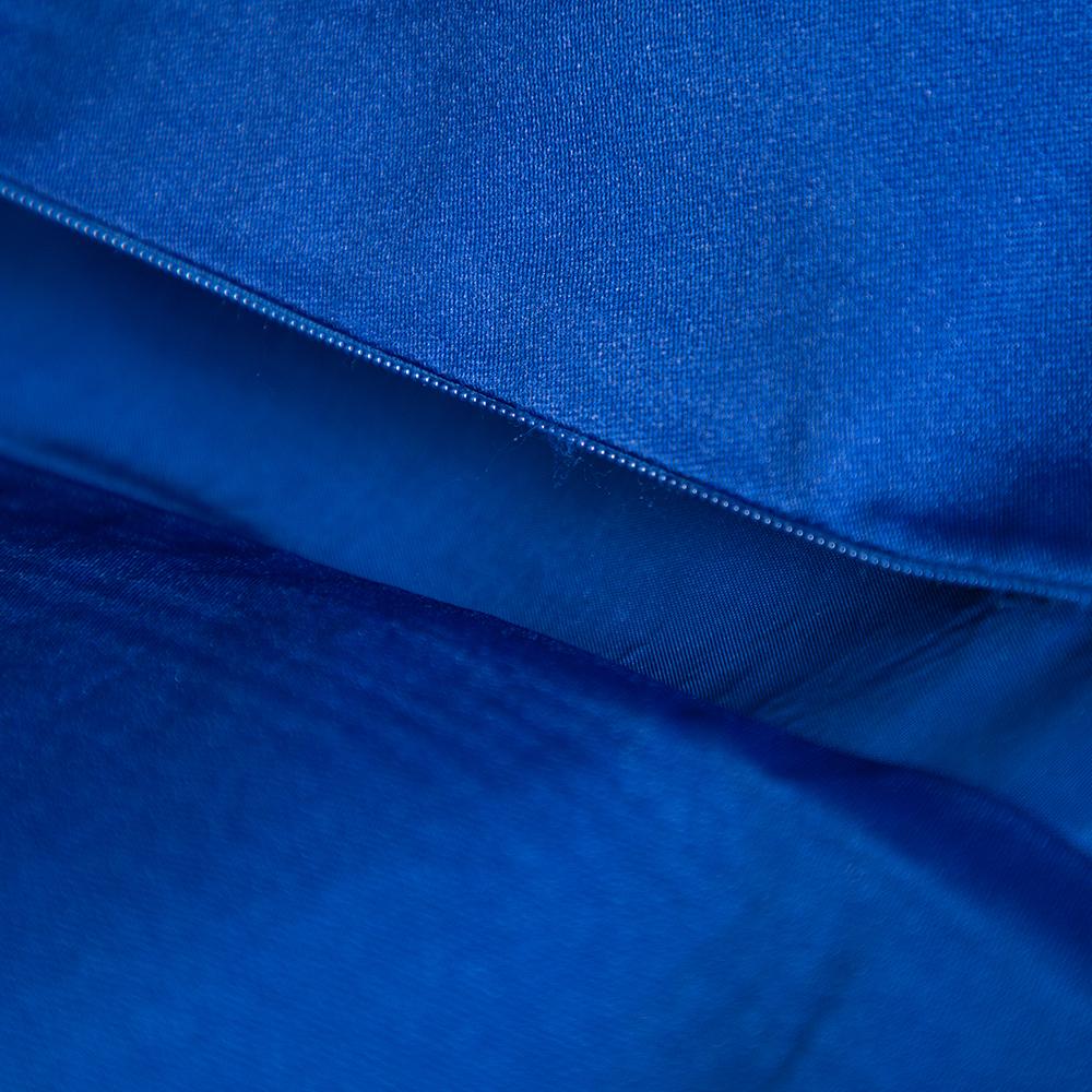 blue silk mini dress