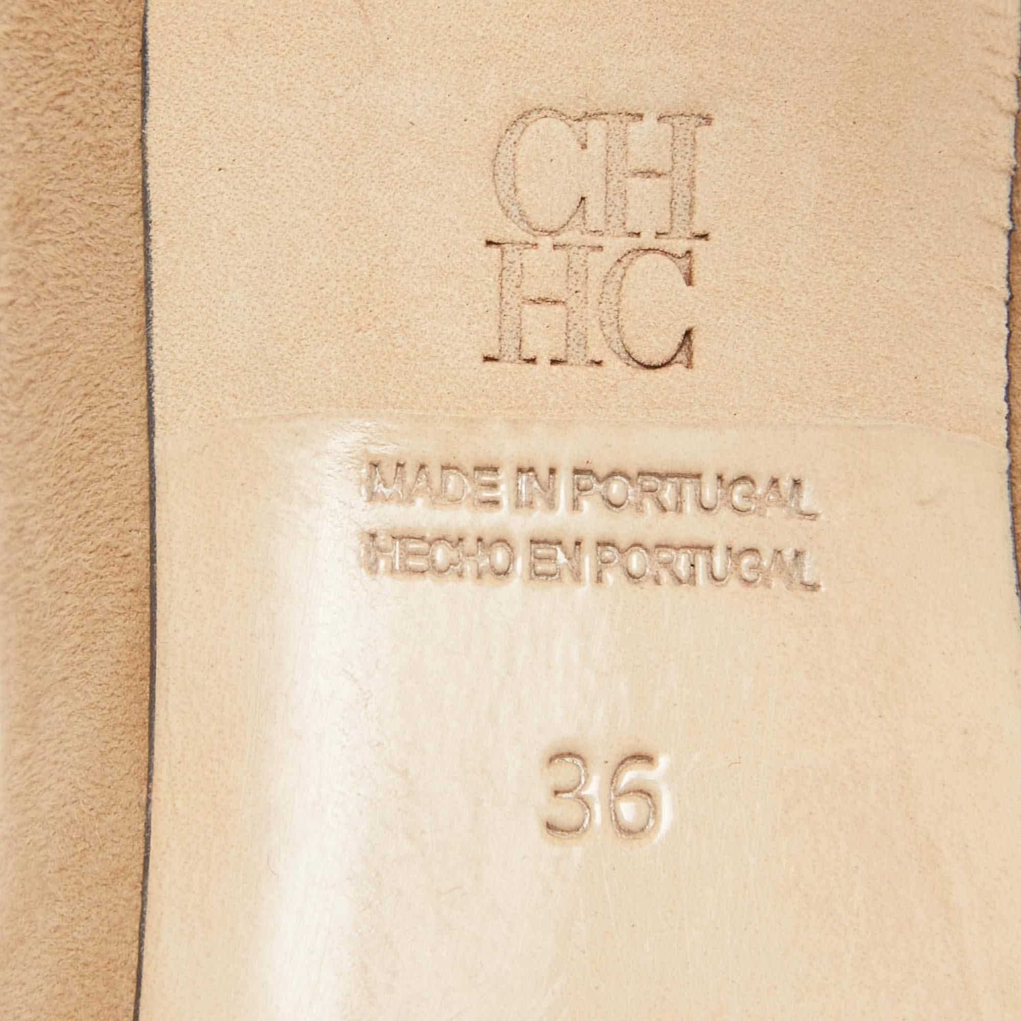 CH Carolina Herrera Bombas en punta de ante y cuero tricolor talla 36 en venta 3
