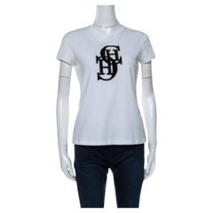 CH Carolina Herrera White Cotton Embroidered Logo Detail T-Shirt S