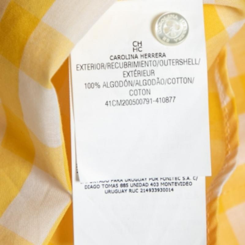 CH Carolina Herrera Camisa de manga larga de algodón a cuadros amarillo L en Bueno estado para la venta en Dubai, Al Qouz 2