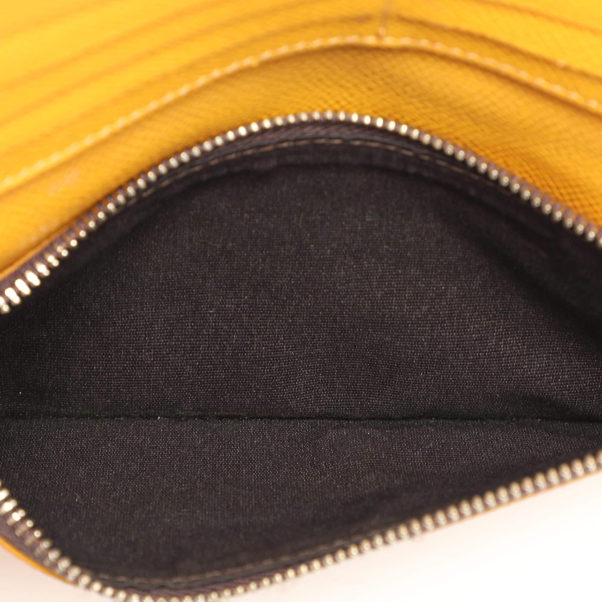 Women's CH Carolina Herrera Yellow Embossed Leather Wallet For Sale