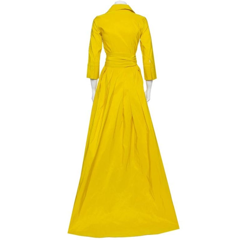 carolina herrera yellow lace dress $2990 Carolina Herrera Women's Yellow Beaded Lace Silk Lined Dress Size 12