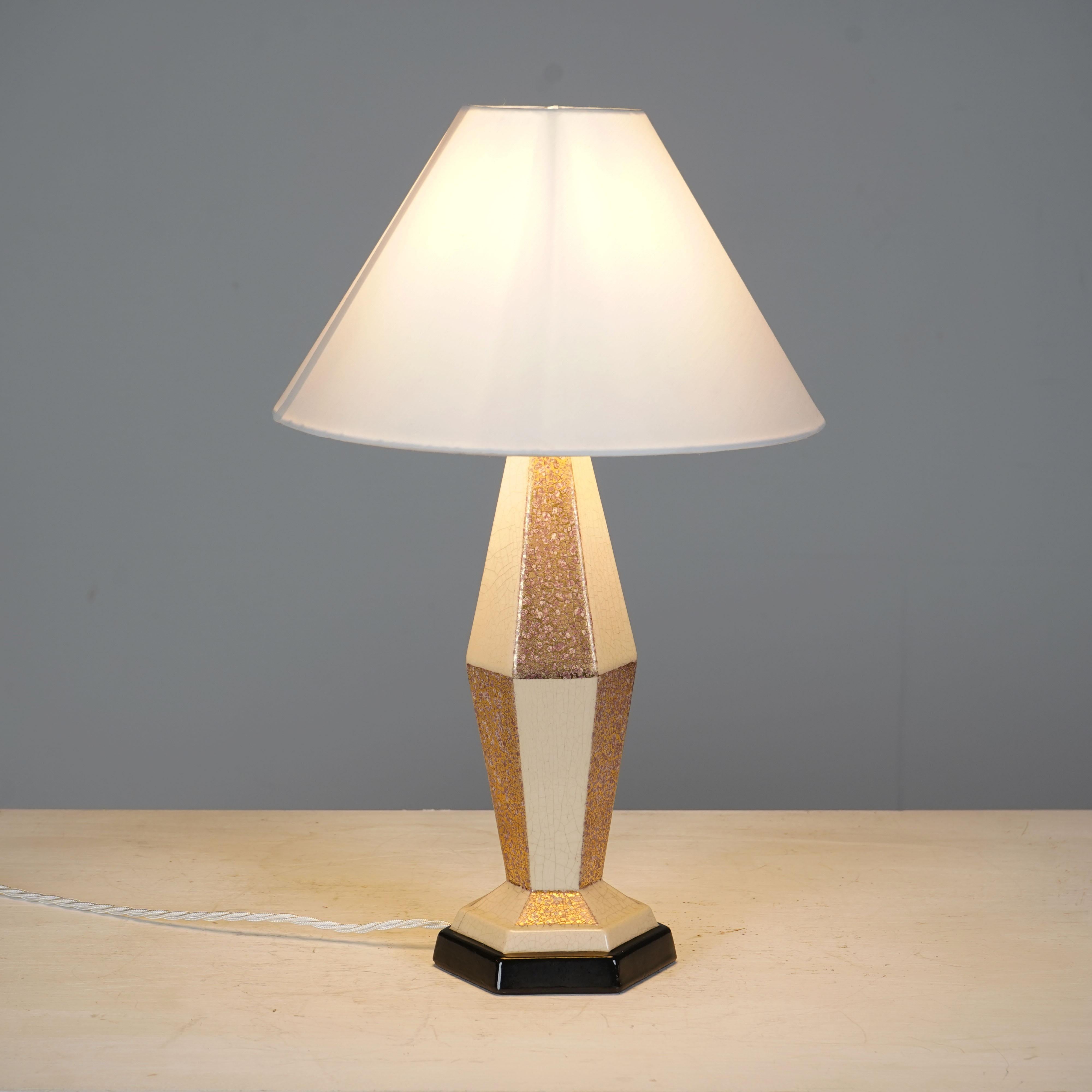 British C.H France 1930s Ceramic Lamp