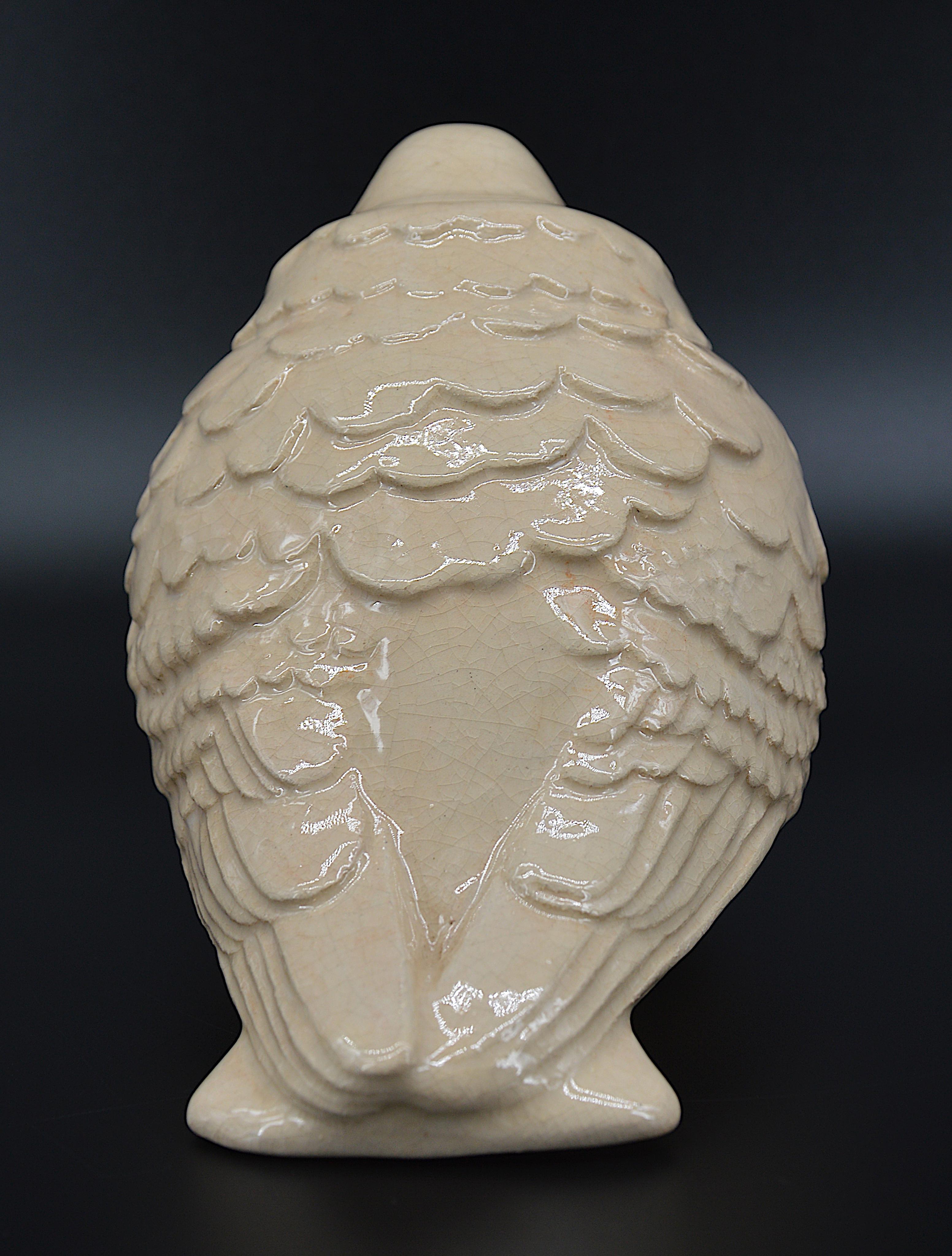 CH FRANCE French Art Deco Ceramic Pigeon, 1920s 1