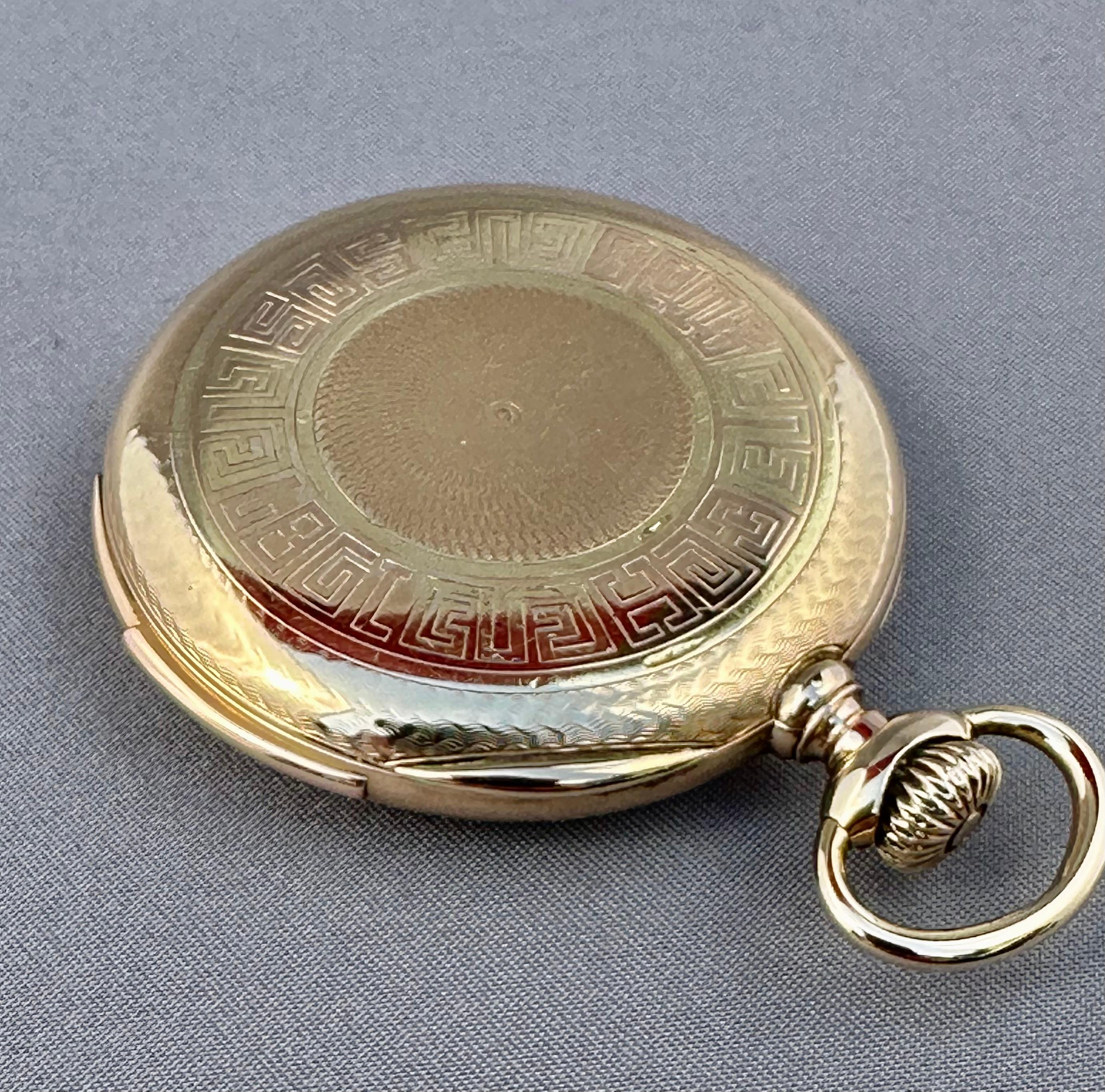 C.H. Meylan 18K Gold Keyless Lever Minute Repeater Pocket Watch Circa 1890's For Sale 4
