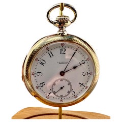 Antique C.H. Meylan 18K Gold Keyless Lever Minute Repeater Pocket Watch Circa 1890's