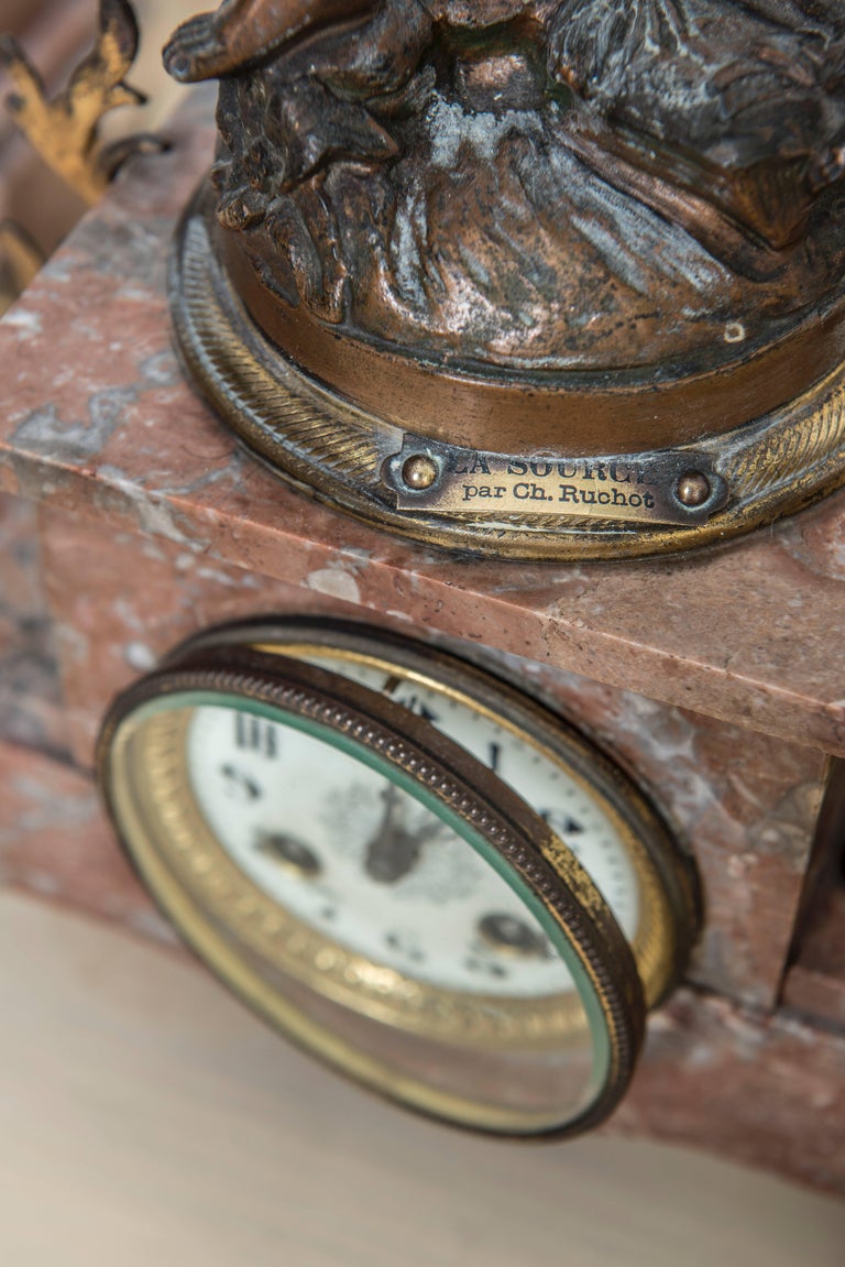 19th Century Ch. Ruchot Art Nouveau Clock For Sale