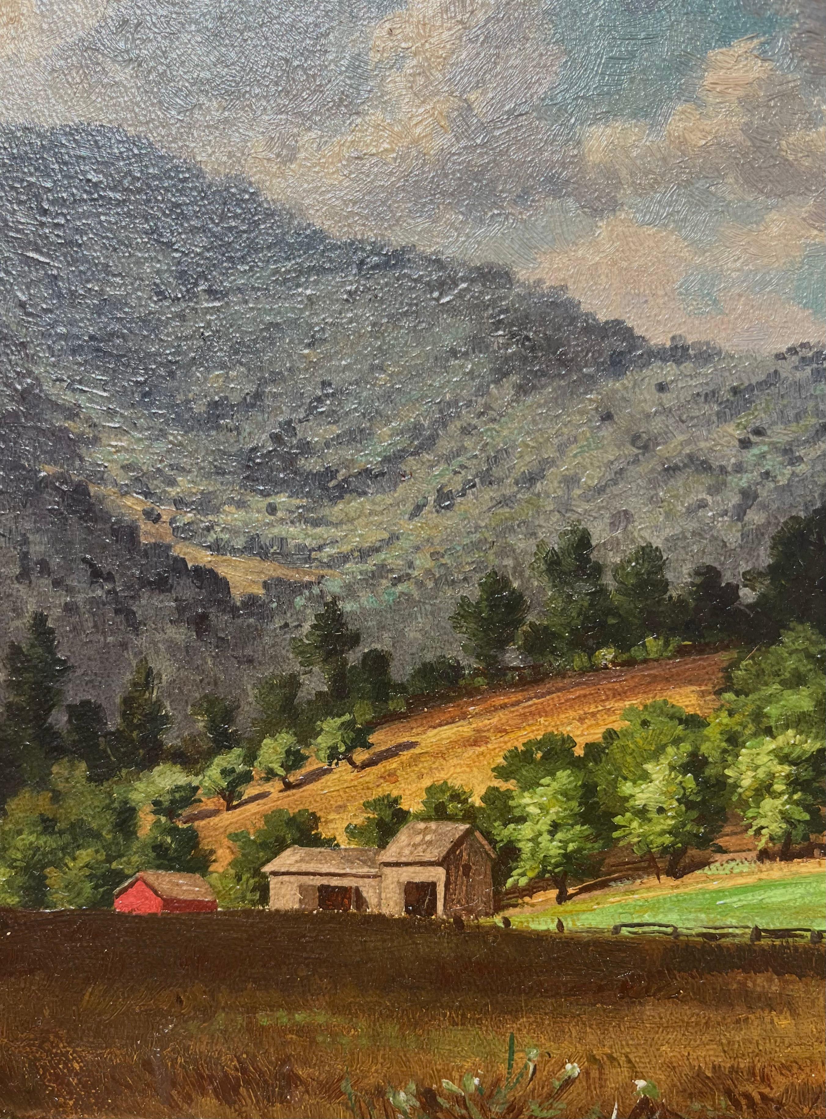 Una casa nelle montagne dell'Upstate New York - Landscape Painting Marrone di C.H. Schmidt