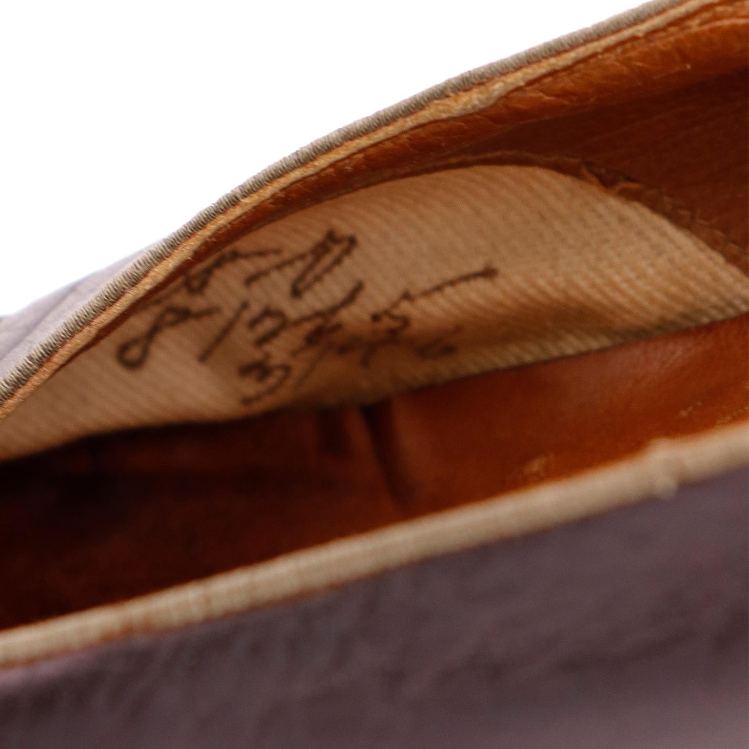 CH Wolfelt Co. Edwardianische Schuhe aus lila Leder mit goldener Metallperlenstickerei aus Leder im Angebot 2