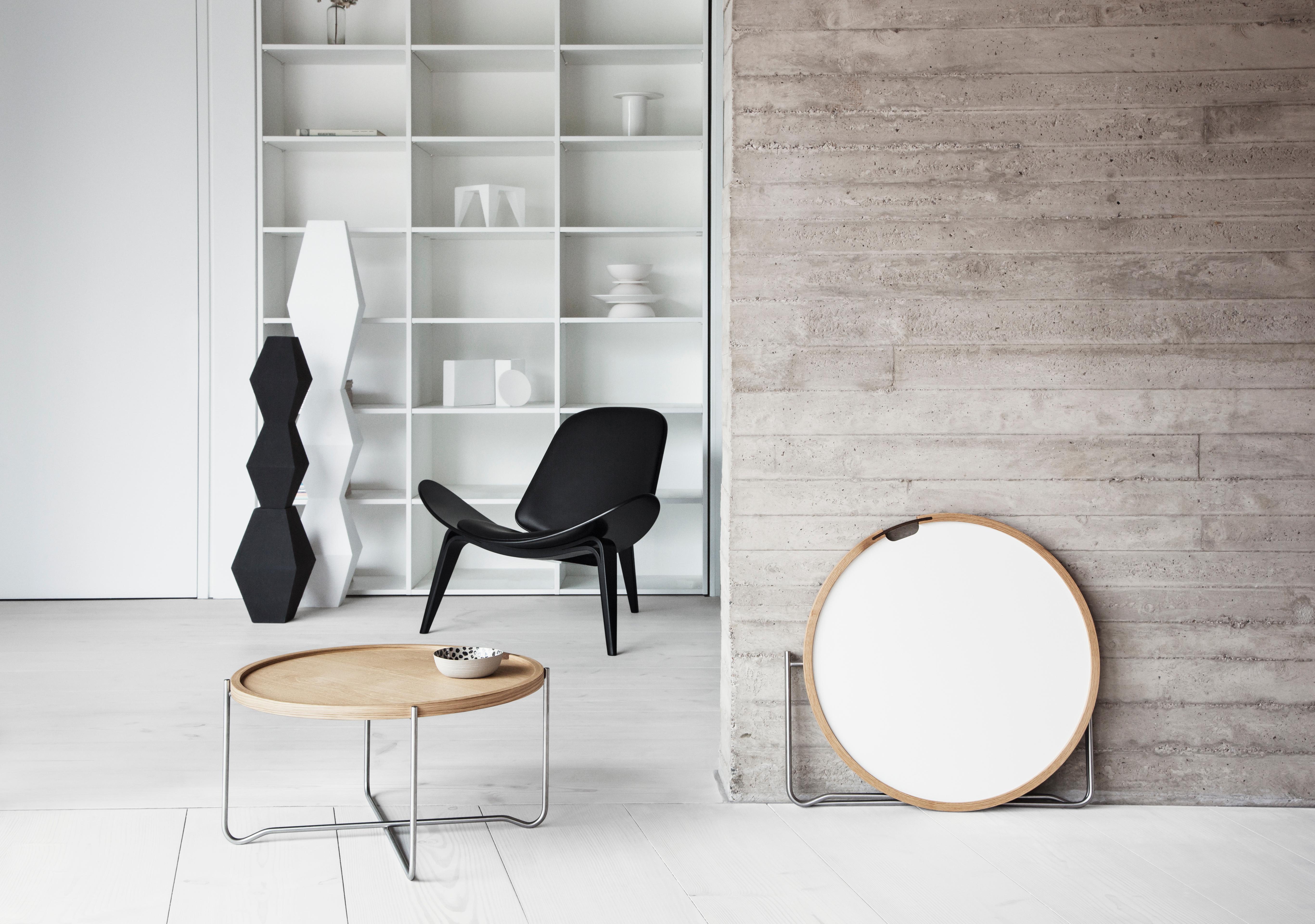 CH07 Shell Chair in Oak White Oil with Leather Seat by Hans J. Wegner 7