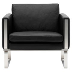 CH101 Chair in Stainless Steel Frame with Thor 301 Leather by Hans J. Wegner