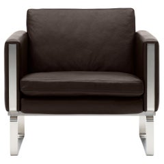 CH101 Chair in Stainless Steel Frame with Thor 306 Leather by Hans J. Wegner