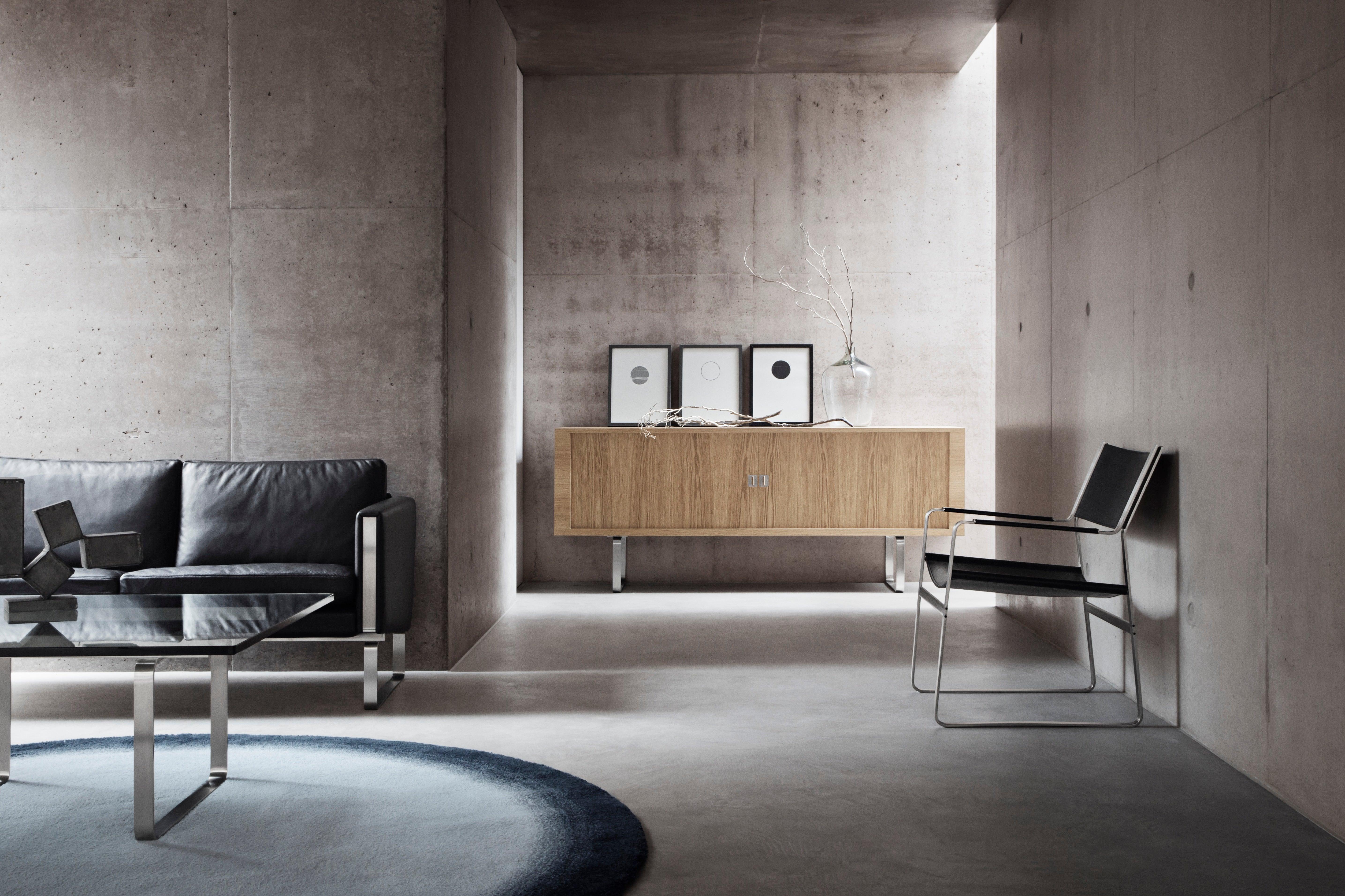Canapé 3 places CH103 en acier inoxydable avec cuir Thor 301 de Hans J. Wegner Neuf à Burlington, NJ