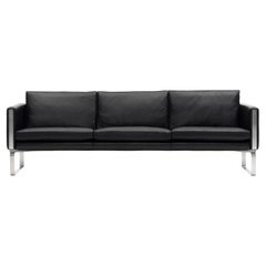 CH104 4-Seat Sofa in Stainless Steel with Thor 301 Leather by Hans J. Wegner