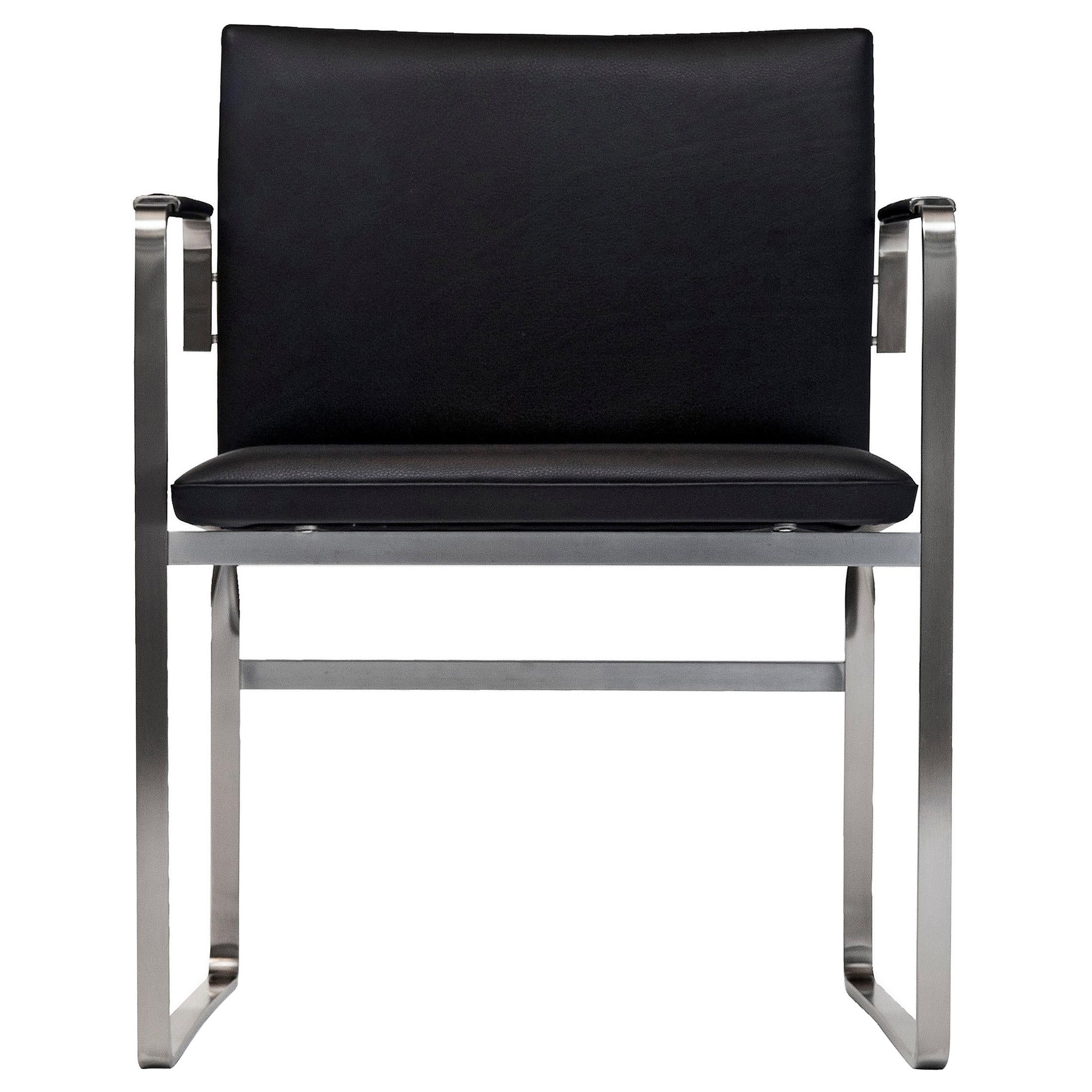 Black (Thor 301) CH111 Chair in Stainless Steel With Foam Seat by Hans J. Wegner