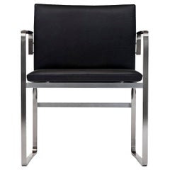 CH111 Chair in Stainless Steel With Foam Seat by Hans J. Wegner