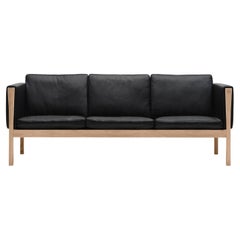 CH163 Sofa in Oiled Oak Frame with Thor 301 Leather Upholstery by Hans J. Wegner