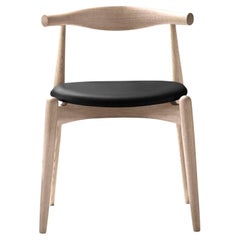 CH20 Elbow Chair in Oak White Oil with Thor 301 Leather Seat by Hans J. Wegner