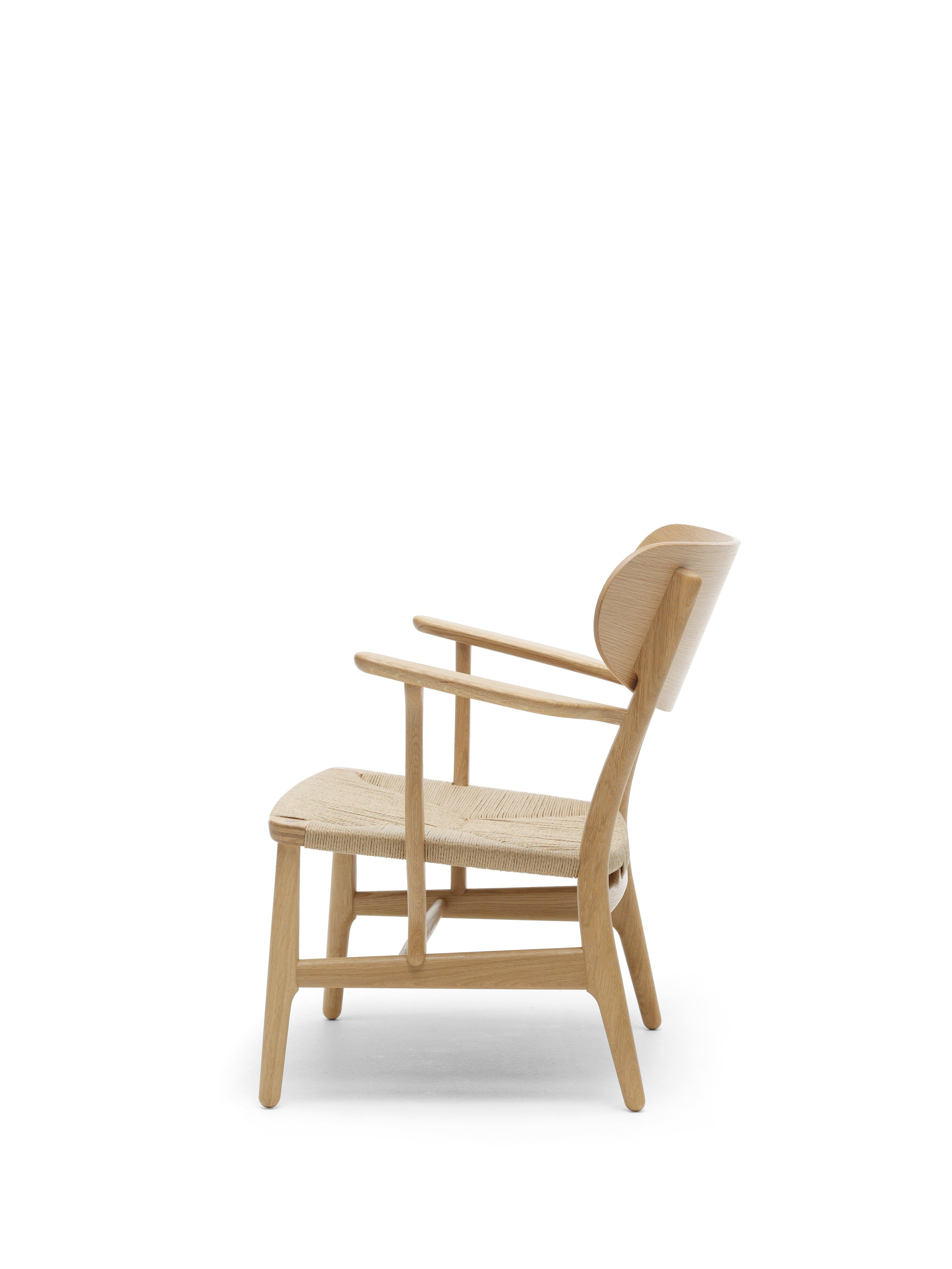 Modern CH22 Lounge Chair in Oak Oil with Natural Papercord Seat by Hans J. Wegner