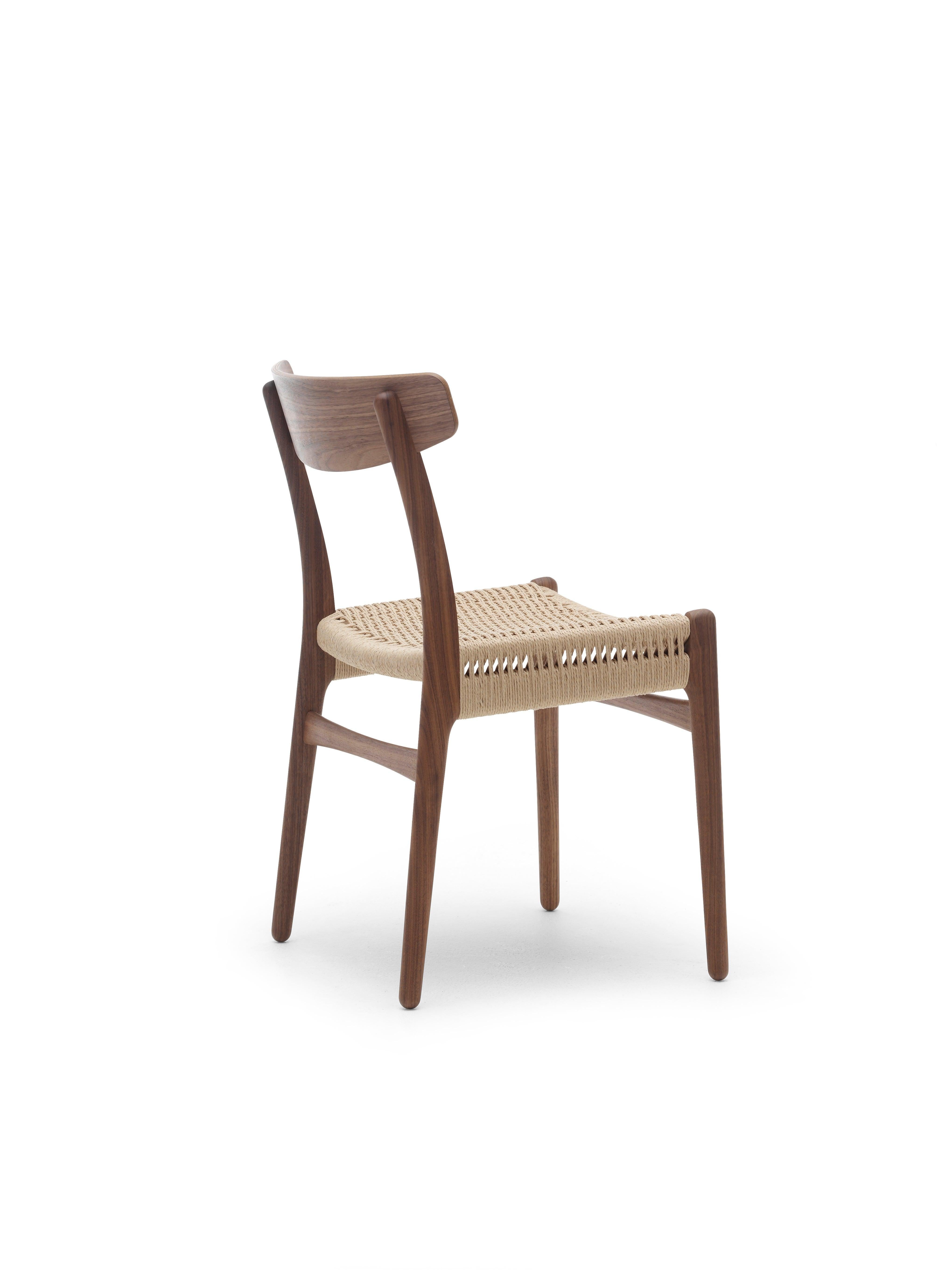 Modern CH23 Dining Chair in Oak Painted Black & Natural Papercord by Hans J. Wegner