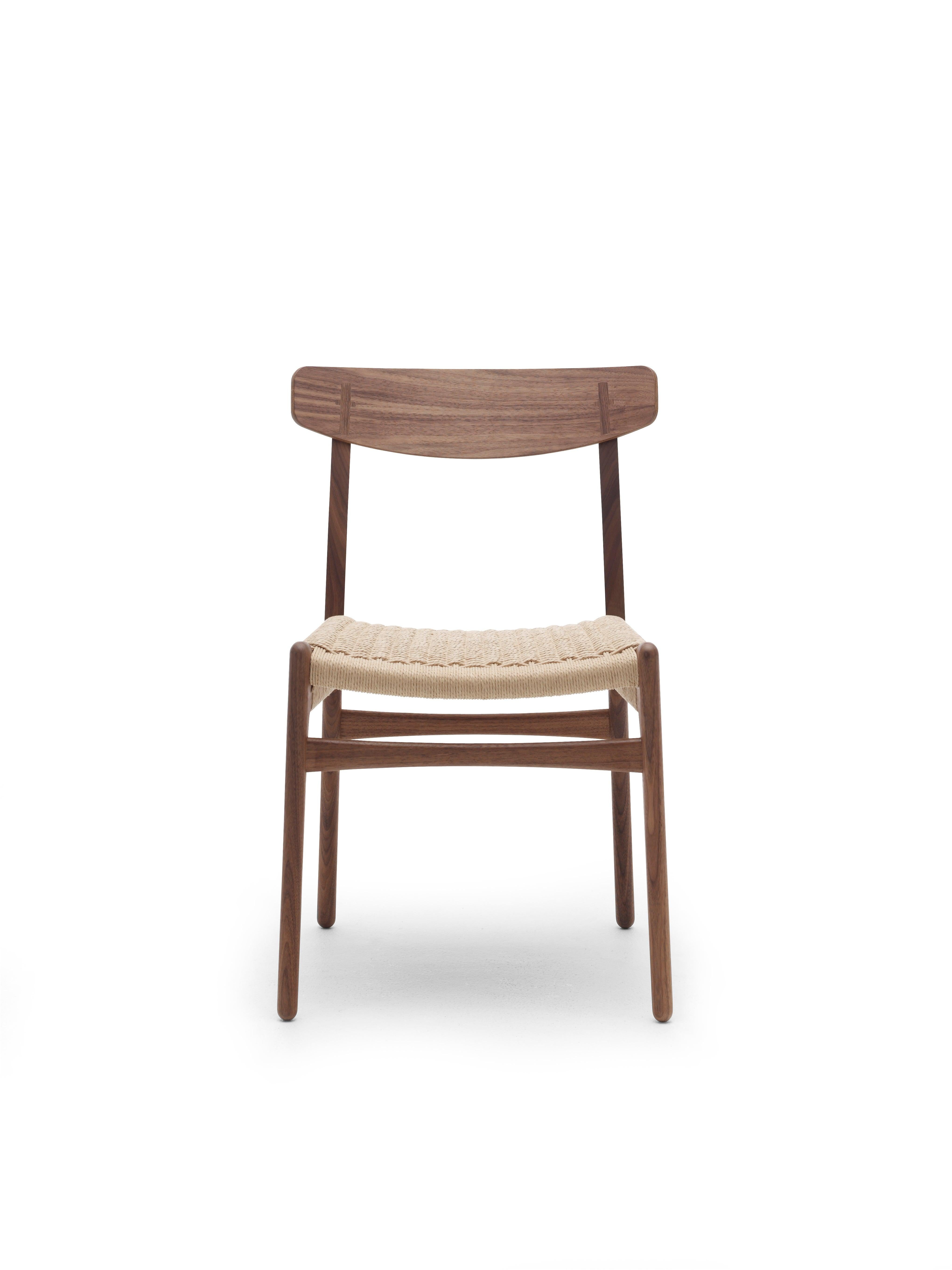 Danish CH23 Dining Chair in Oak Painted Black & Natural Papercord by Hans J. Wegner
