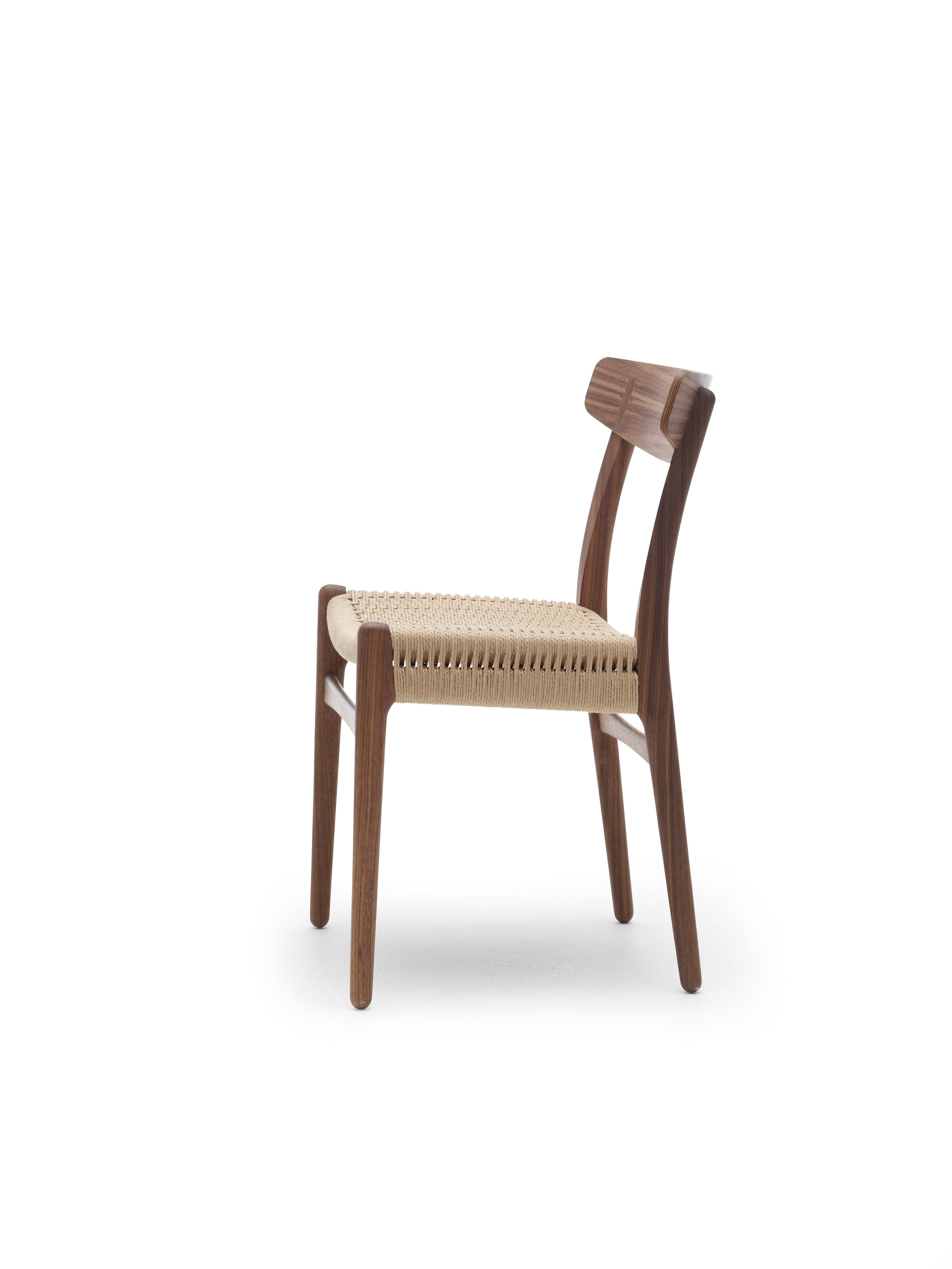 CH23 Dining Chair in Oak Painted Black & Natural Papercord by Hans J. Wegner In New Condition In Burlington, NJ