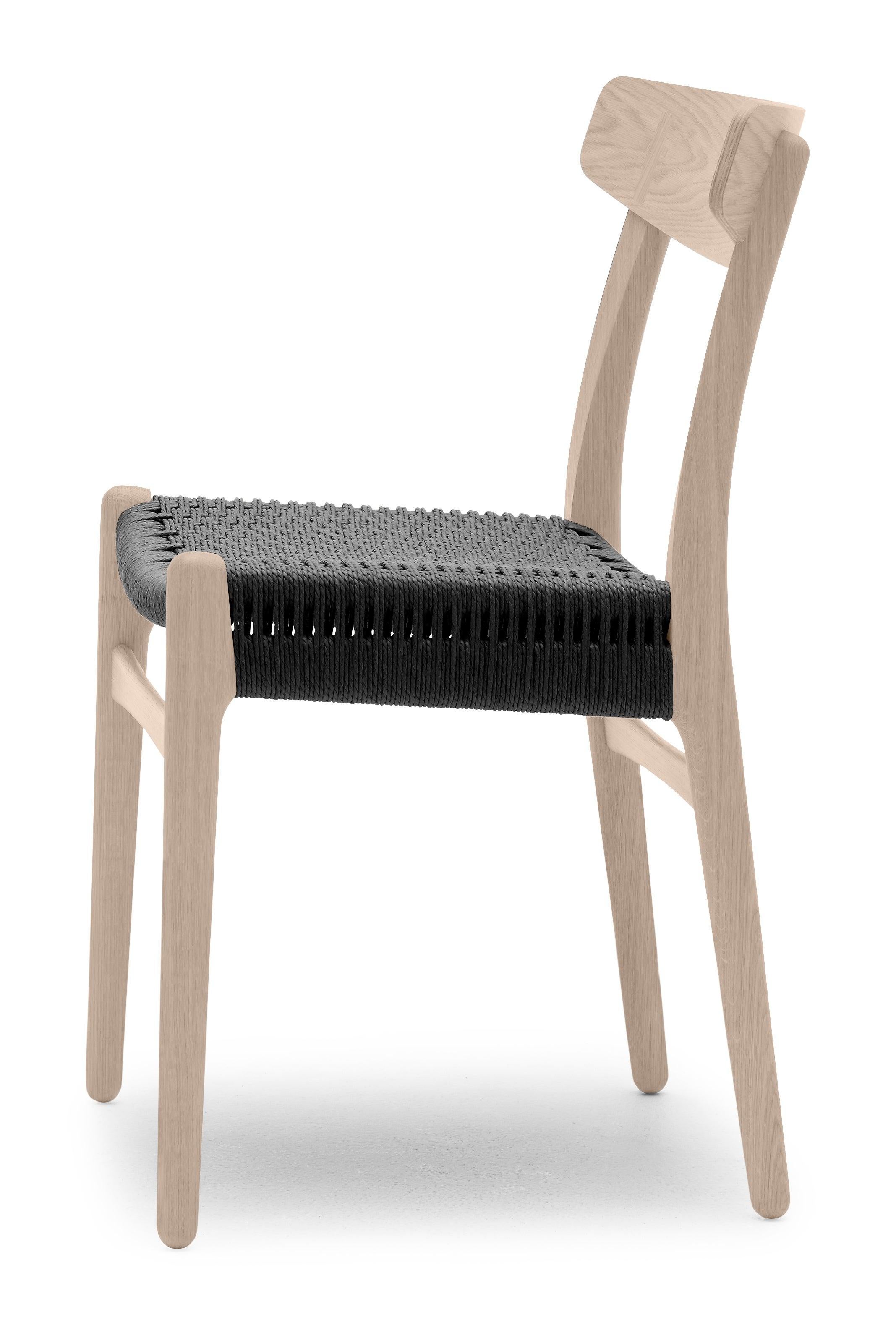 Modern CH23 Dining Chair in Oak Soap with Black Papercord Seat by Hans J. Wegner