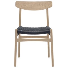 CH23 Dining Chair in Oak Soap with Black Papercord Seat by Hans J. Wegner