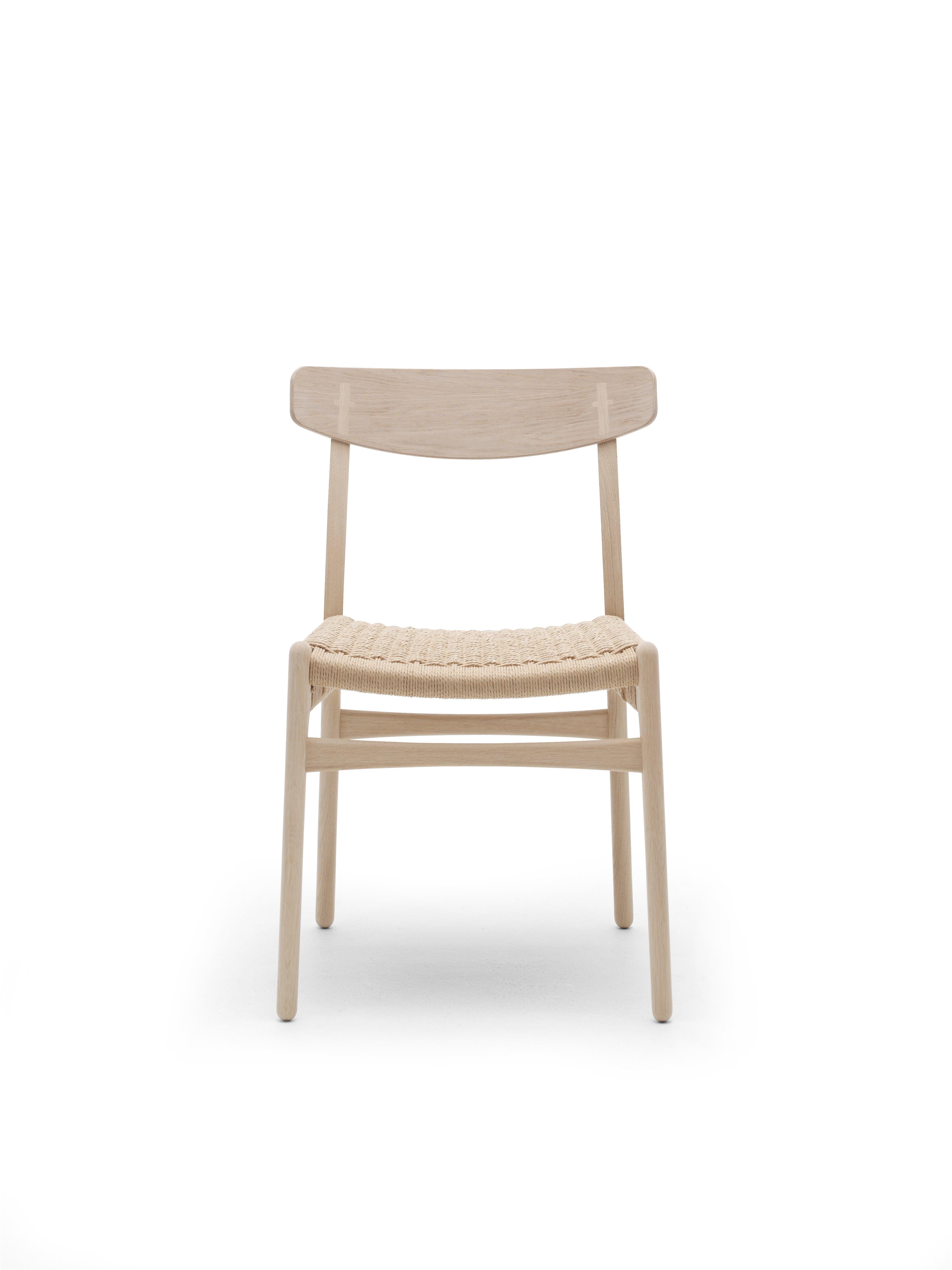 Danish CH23 Dining Chair in Oak Soap with Natural Papercord Seat by Hans J. Wegner