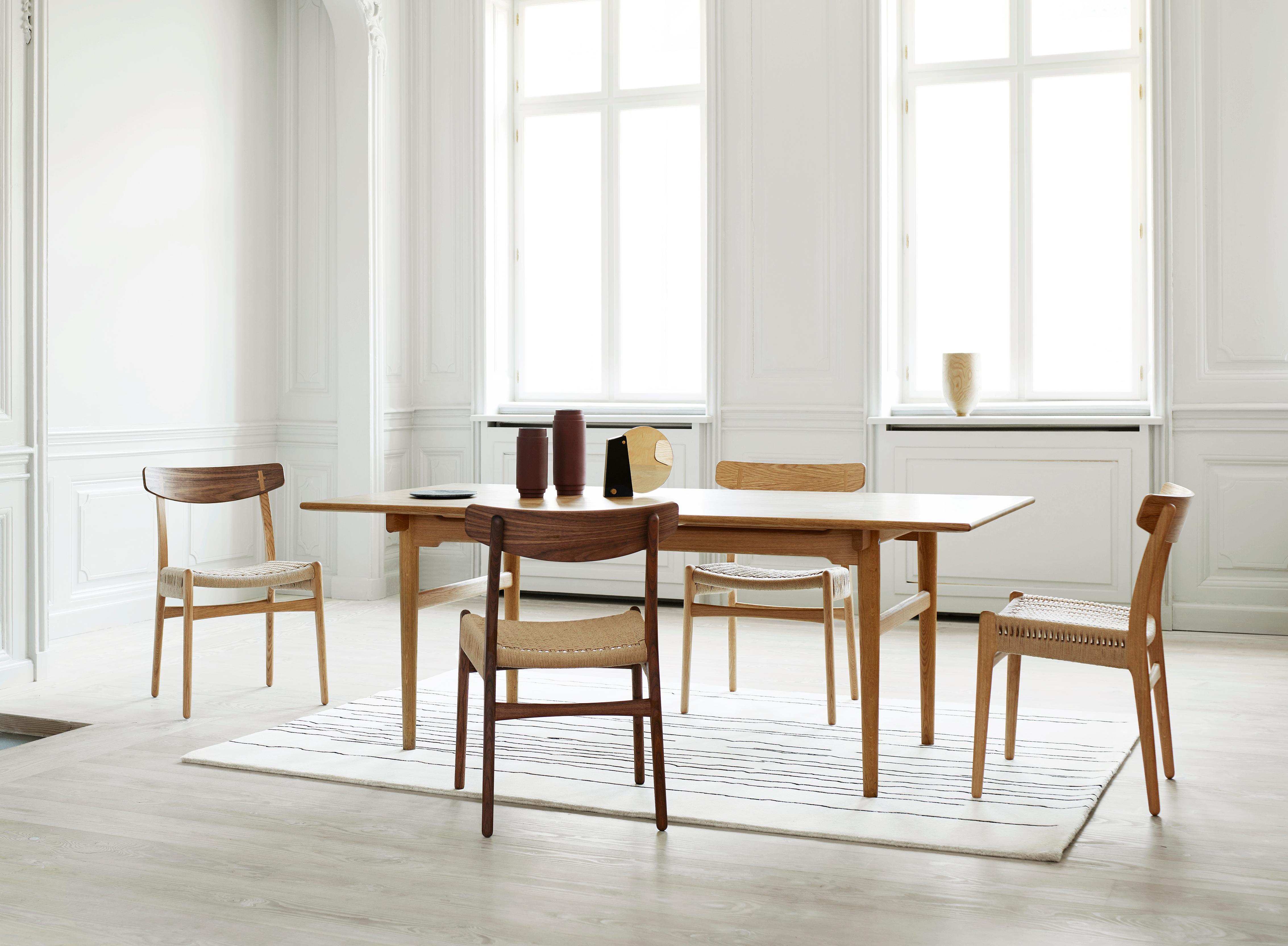 CH23 Dining Chair in Wood Finishes with Black Papercord Seat by Hans J. Wegner 7