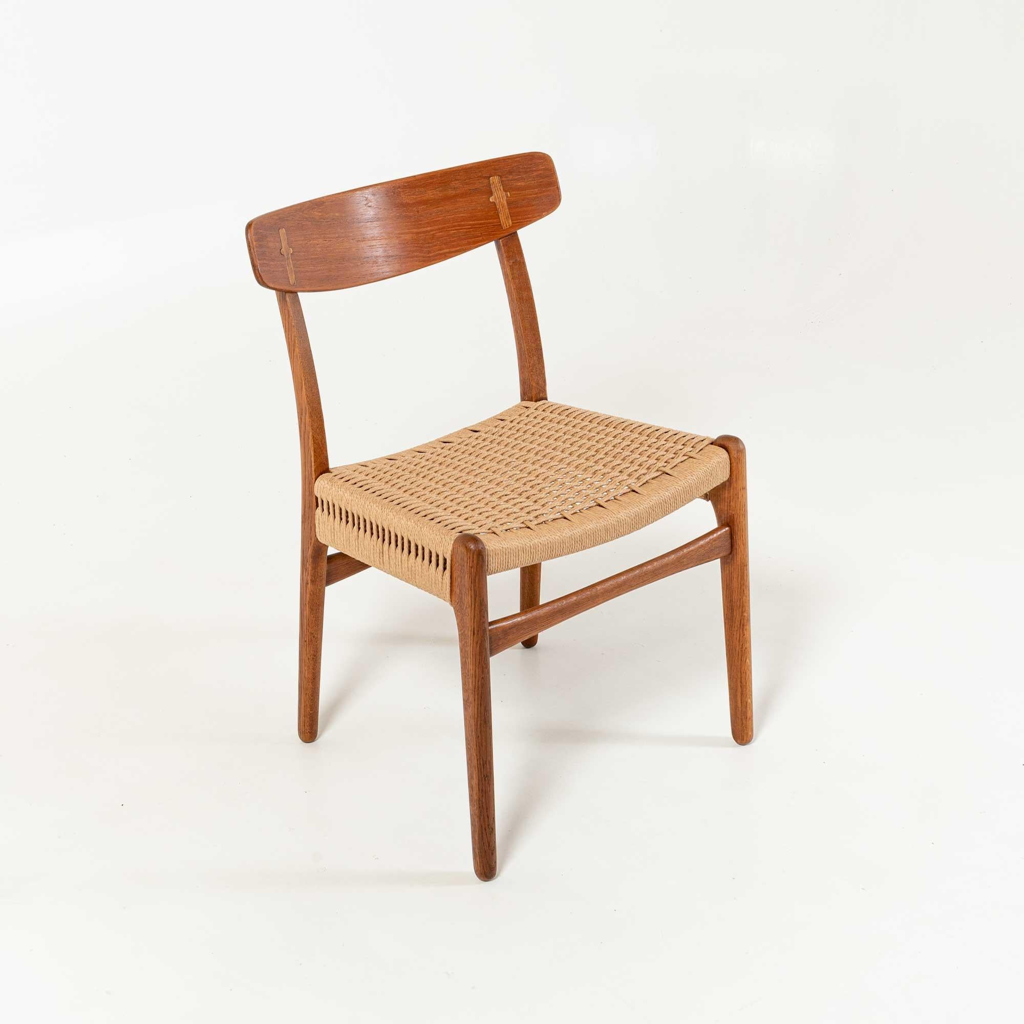 CH23 Dining Chairs by Hans Wegner for Carl Hansen and Son in Oak and Teak 1