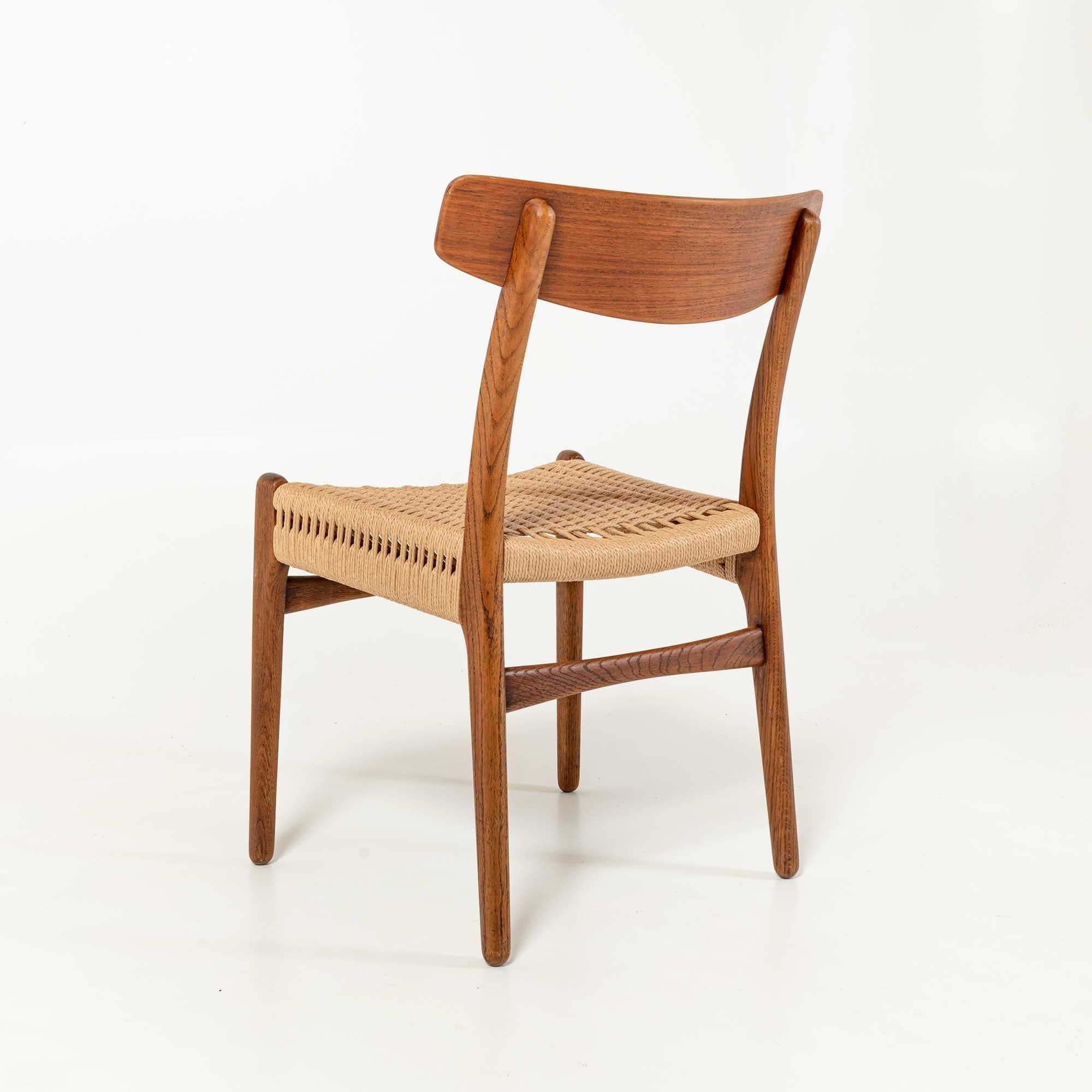 CH23 Dining Chairs by Hans Wegner for Carl Hansen and Son in Oak and Teak 2
